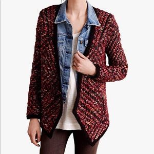 Anthropologie super warm sweater open front jacquard